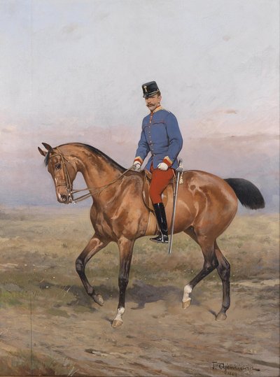 Equestrian Portrait of Rudolf, Crown Prince of Austria (1858-1889) by Tadeusz Ajdukiewicz